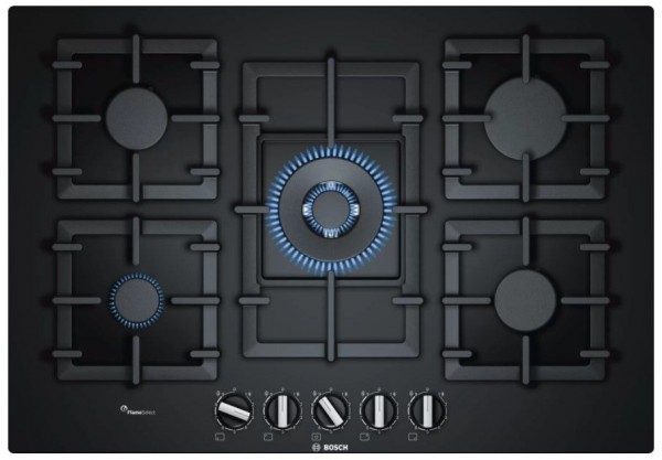 Encimera cristalgas Bosch PPQ7A6B90 Negro 5 zonas