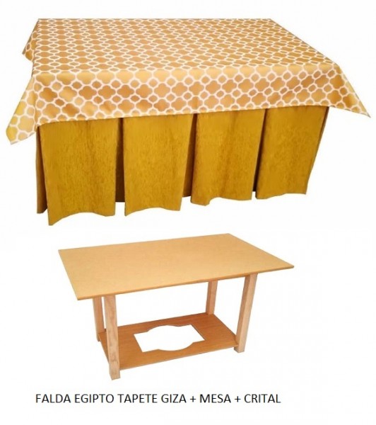 Conjunto Clompleto Mesa Camilla Modelo DM ropa Egipto Tapete Cairo-Giza