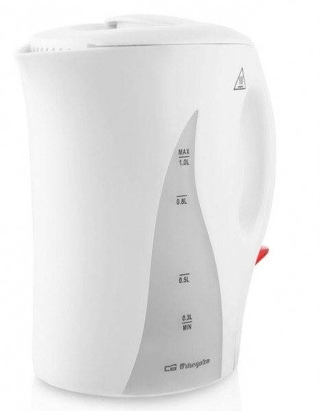 Hervidor de agua Orbegozo KT4100, Blanco, 1000 W, 1 L