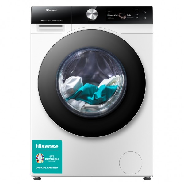 Lavadora carga frontal Hisense WF7S1247BW Blanco negro 12 kg 1400 rpm A