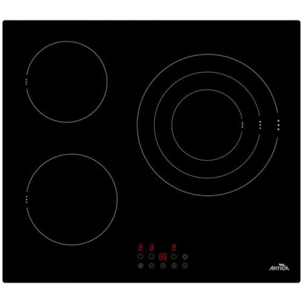 Placa Vitrocerámica Ártica AEV5003 3 Zonas Táctil Función Booster