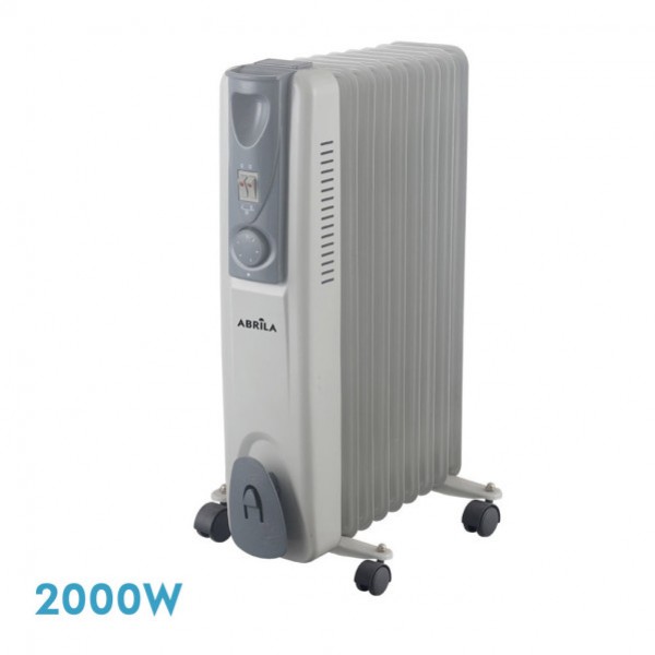 Radiador Aceite Confort 2000w 9elementos Gris 3otenc.,ruedas Termostato Reg. Luz Indicador