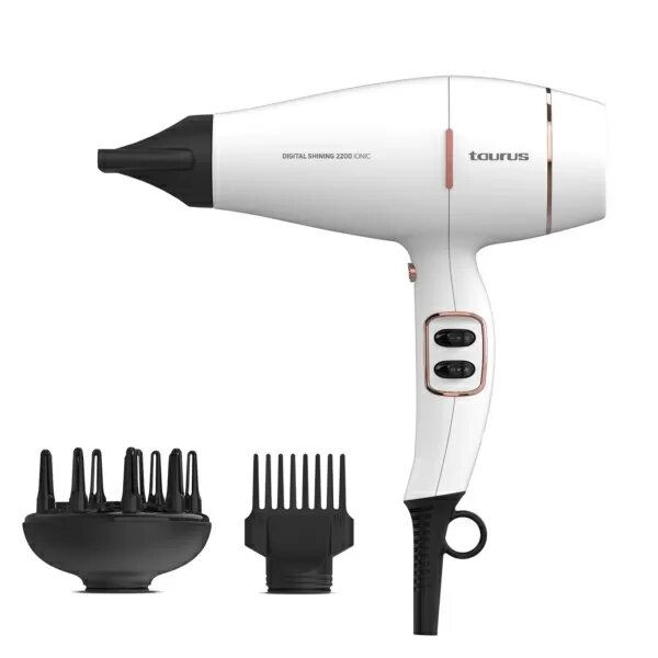 Secador Taurus DIGITAL SHINING 2200 IONIC, 2.200W, iónico, Blanco