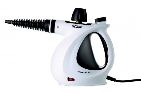 Solac Steam jet 2.1 Limpiador a vapor portátil 0,35 L Negro Blanco 1050 W