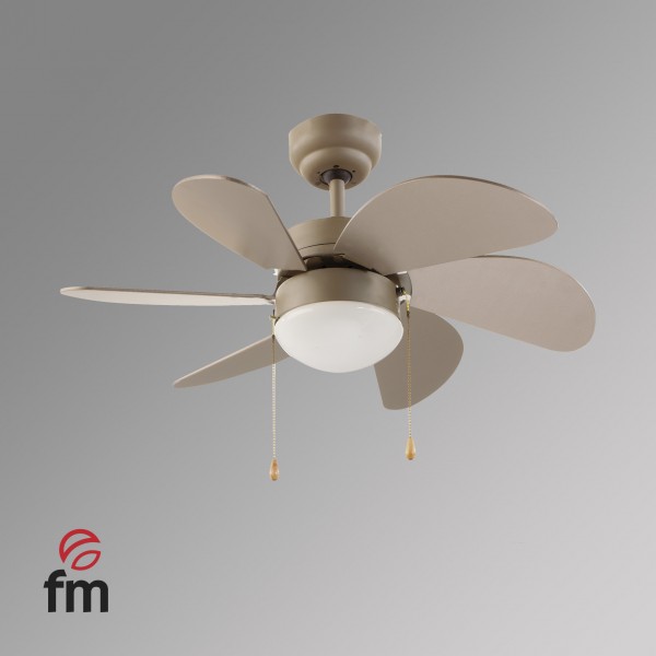 Ventilador Techo FM VT90 75cm  6 aspas luz