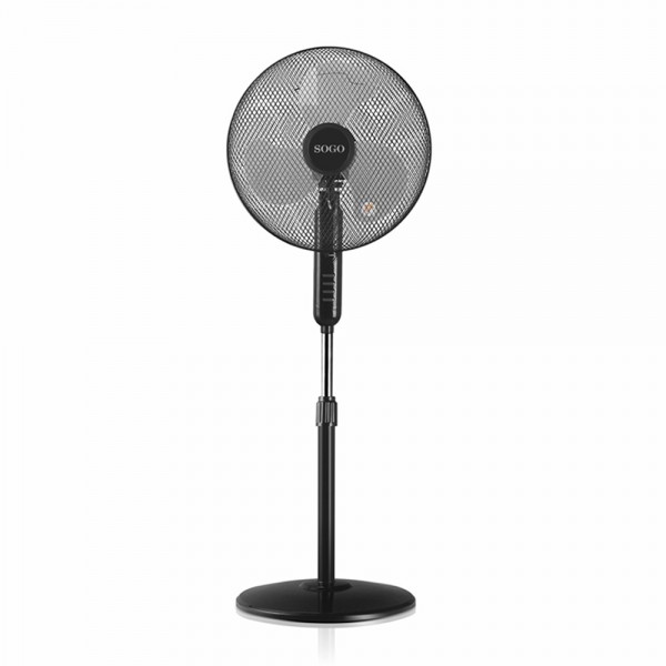VENTILADOR SOGO SS21210 DE PIE, NEGRO, 3 ASPAS, 40CM. 45W. OSCILANTE