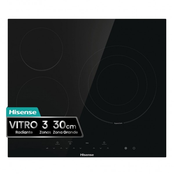 Vitroceramica Hisense E6332BSCE, 3zonas, 30cm