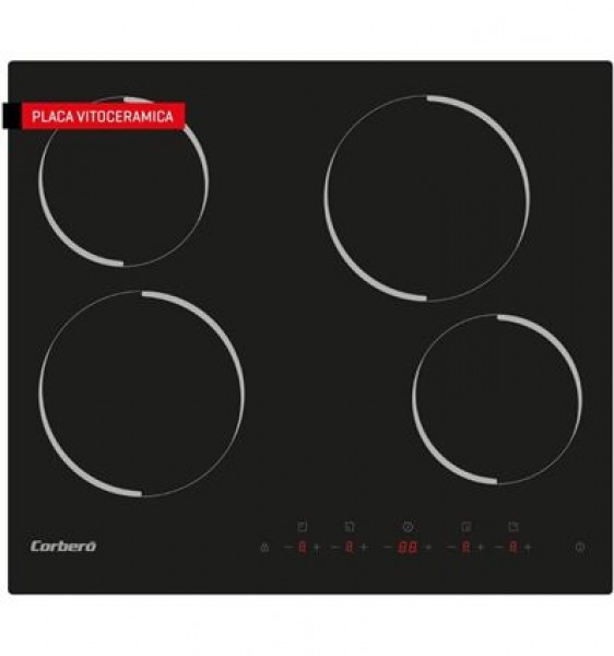 Vitrocerámica Corbero CCVM4604 4 zonas 59cm Touch Control con temporizador y seguridad