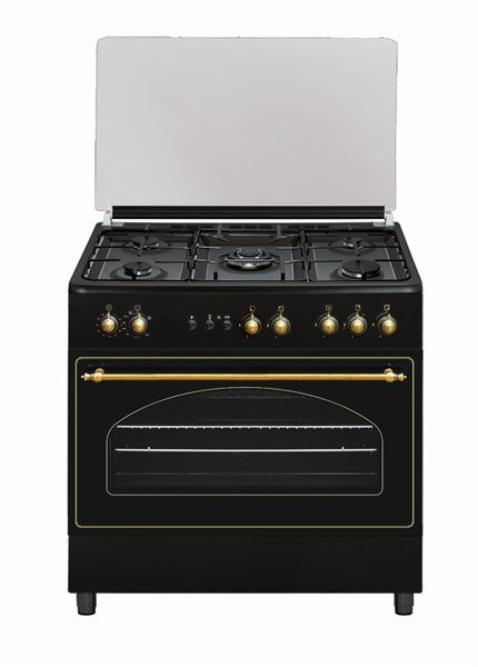 Vitrokitchen RU9060B  Cocina Gas Butano Rústica 85 x 90 cm Antracita