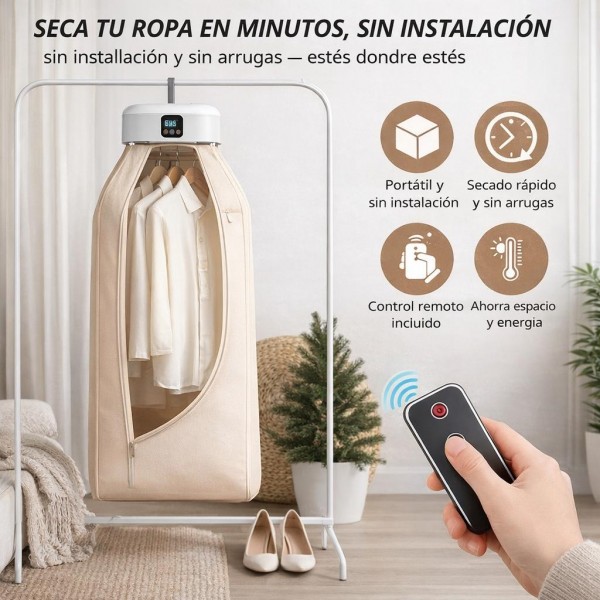 Secadora AirDry Portátil - Ropa seca en minutos, sin instalación