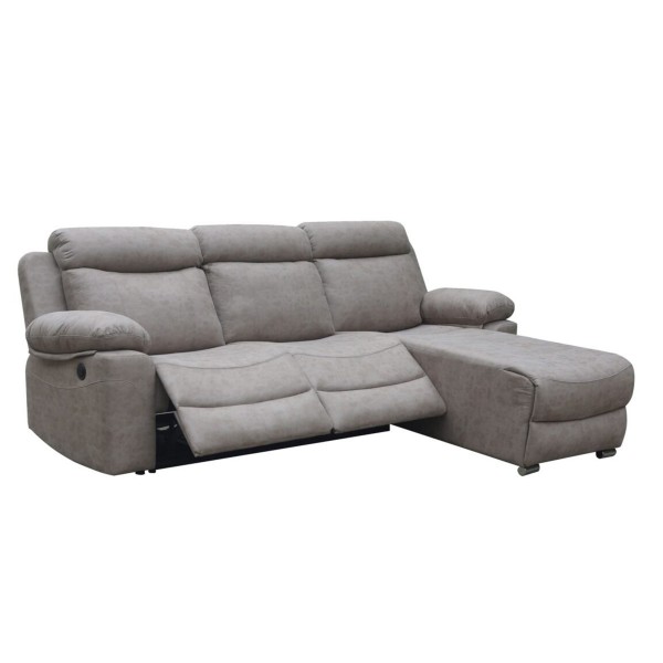 Chaiselongue Menfis Derecho 2 Relax Eléctricos Nolia Cemento 276 cm