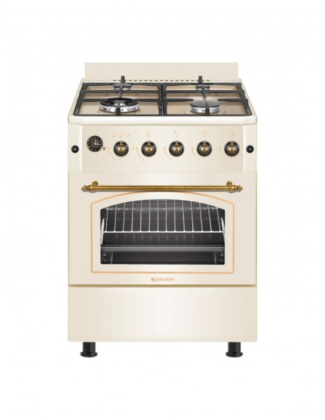 Cocina de gas butano Johnson COCI60BRC1  60 cm Rústica Crema