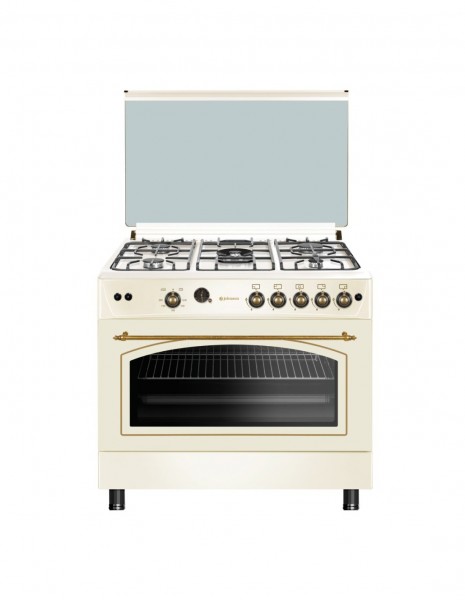 Cocina de gas butano Johnson 90 cm Rústica Crema COCI90BRC