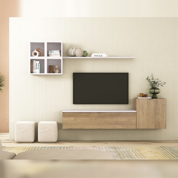 Salón Modelo Italia Ambiente 2 Color Ártico y Salerno