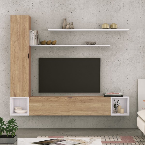 Composicion Apilable 196cm Modelo Italia Ambiente 3 Color Ártico y Salerno