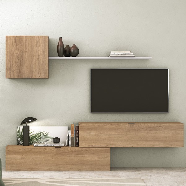 Composicion Apilable 235cm Modelo Italia Ambiente 4 color Blanco y Salerno
