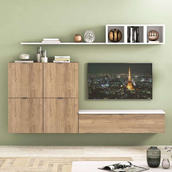 Composicion Apilable 245cm Modelo Italia Ambiente 6 Color Ártico y Salerno