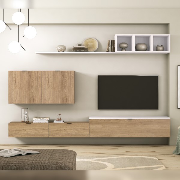 Composicion Apilable 270cm Modelo Italia Ambiente 7 Color Ártica y Salerno
