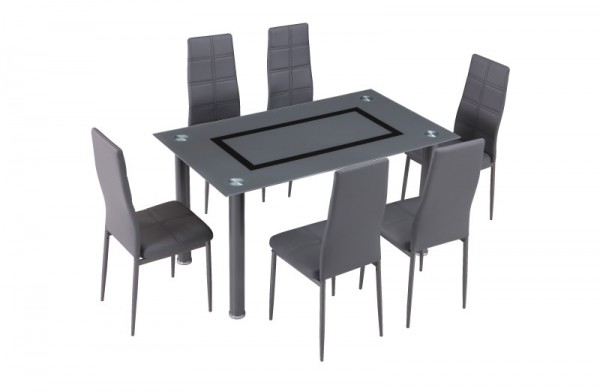 Conjunto Mesa mas 6 sillas AXISS Gris