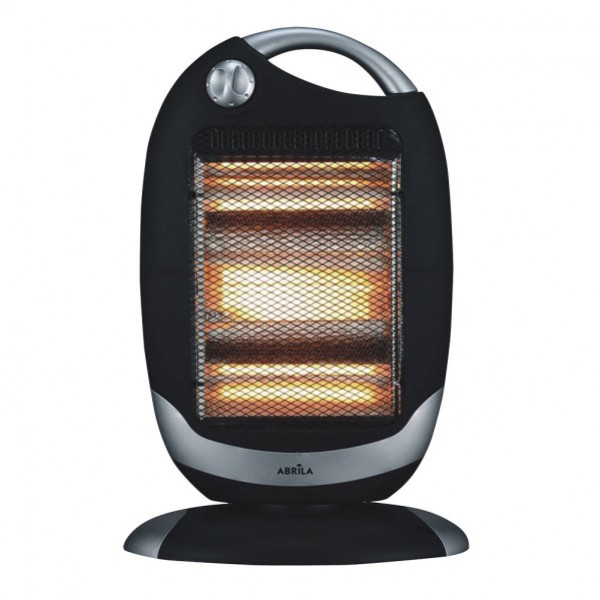 Estufa Elect.candente 1200w Negro/plata 3potencias Oscilante 3elementos,asa Y Antivuelco 5
