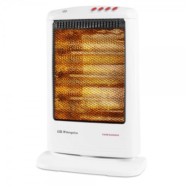 ESTUFA ORBEGOZO BP0303A 3 BARRAS HALOGENAS, 400/800/1200W. OSCILANTE, CALOR INSTANTANEO