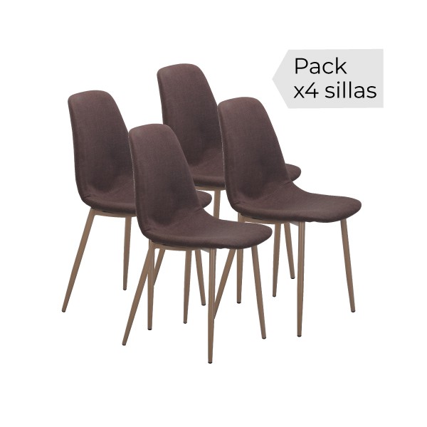 Juego de 4 sillas CODY MARRÓN