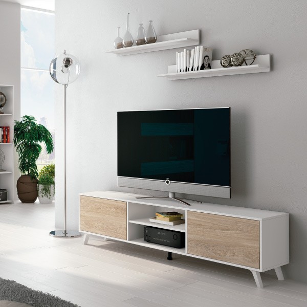 Composicion Aplilable 180cm Modelo Soto Ambiente 4C Blanco y Roble