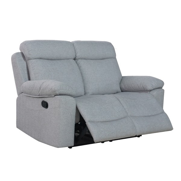 Sofá 2 Plazas Relax Manual Olimpo Tela Rama Gris