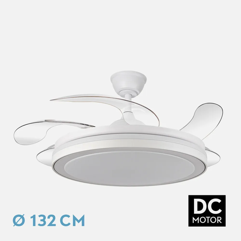 Ventilador Dc Esparta Maxi 80w 10255lm Blanco 132d 5asp 3000-4000-6000k Remoto+temporizado