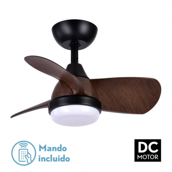 ​Ventilador Dc 24w Pirdo Negro/marron 3 Aspas 60d 2400lm 6 Velocidades 3000-4500-6000k