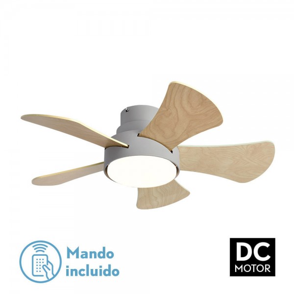 Ventilador 25w Dc Gris Gregario 5 Aspas Rev. Blanca/haya 6 Vel.3000-4000-6000k 82D