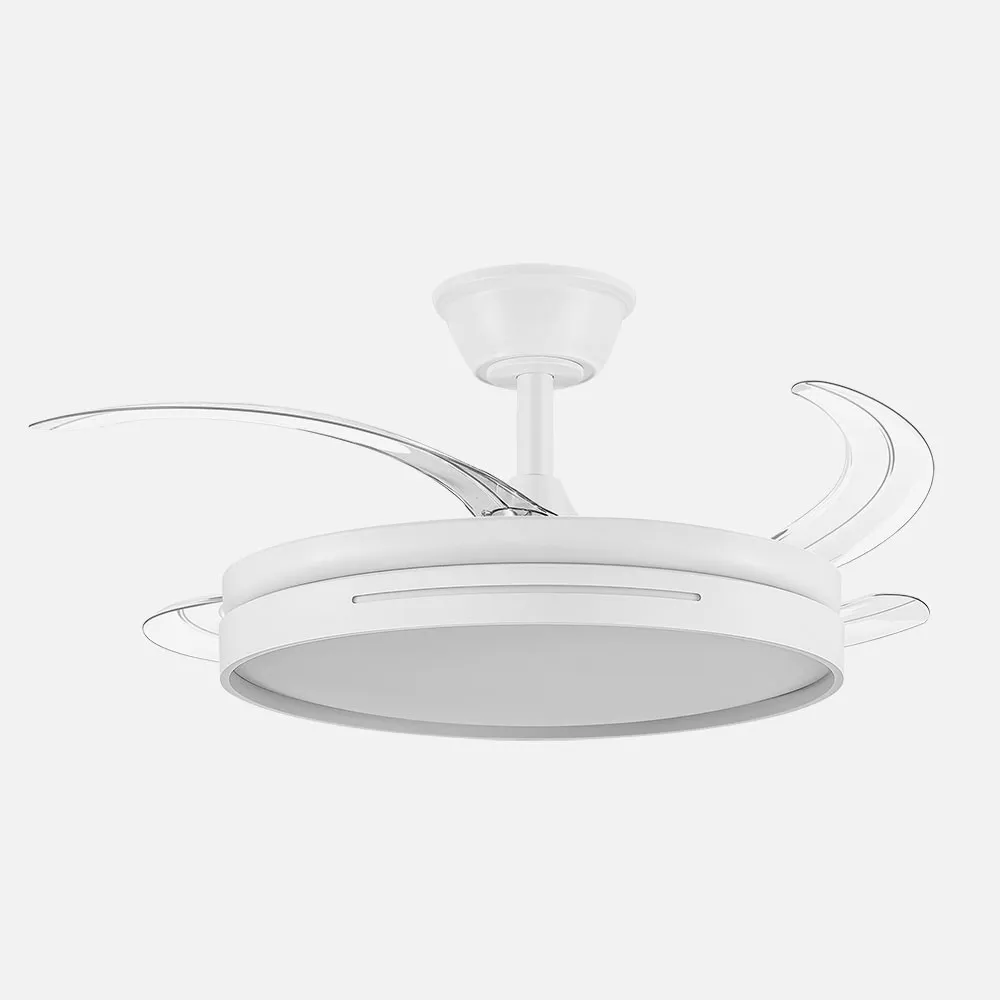 Ventilador DC Micenas Blanco 59W LED 6980Lm 106cm con Mando, Temporizador y 6 Velocidades