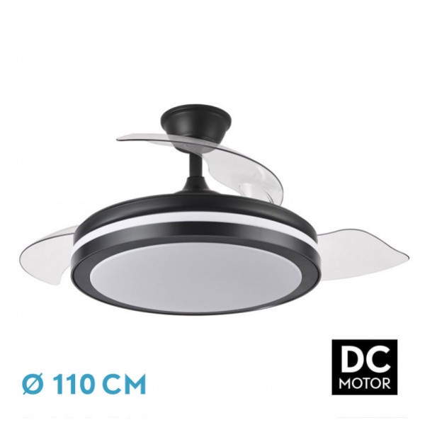 Ventilador Dc Esparta 72w 6120lm Negro 110d 3aspas Desp.3000-4000-6000k