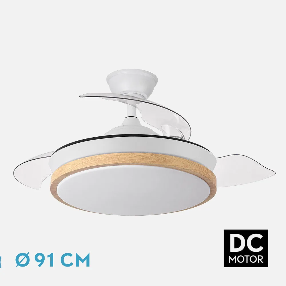 Ventilador Dc Evros Blanc/hay 72w 6120lm 91d 3aspas Desplegables 3000-4000-6000k 