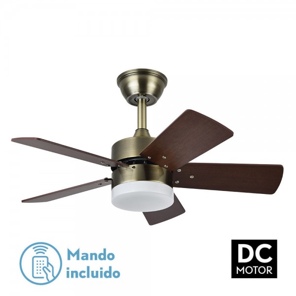 Ventilador Dc Marta 36w Cuero 5 Aspas Rev. Cerezo/nogal 41x76d 3240lm