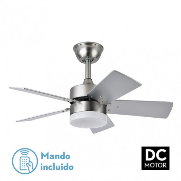 Ventilador Dc Marta 36w Niquel 5 Aspas Rev. Haya/plata 41x76d 3240lm