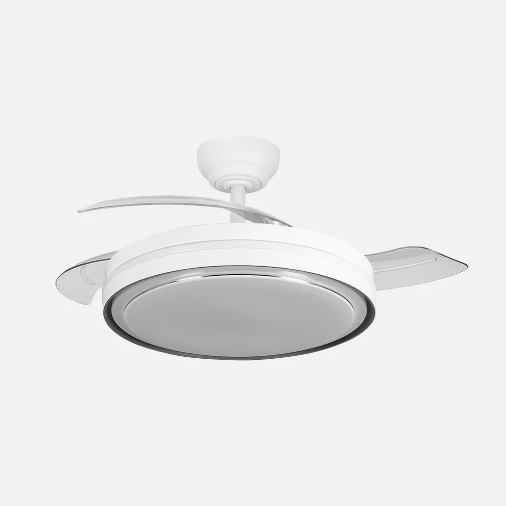 Ventilador DC Siux Blanco 60W LED 6980Lm 107cm con Mando, Temporizador y 6 Velocidades