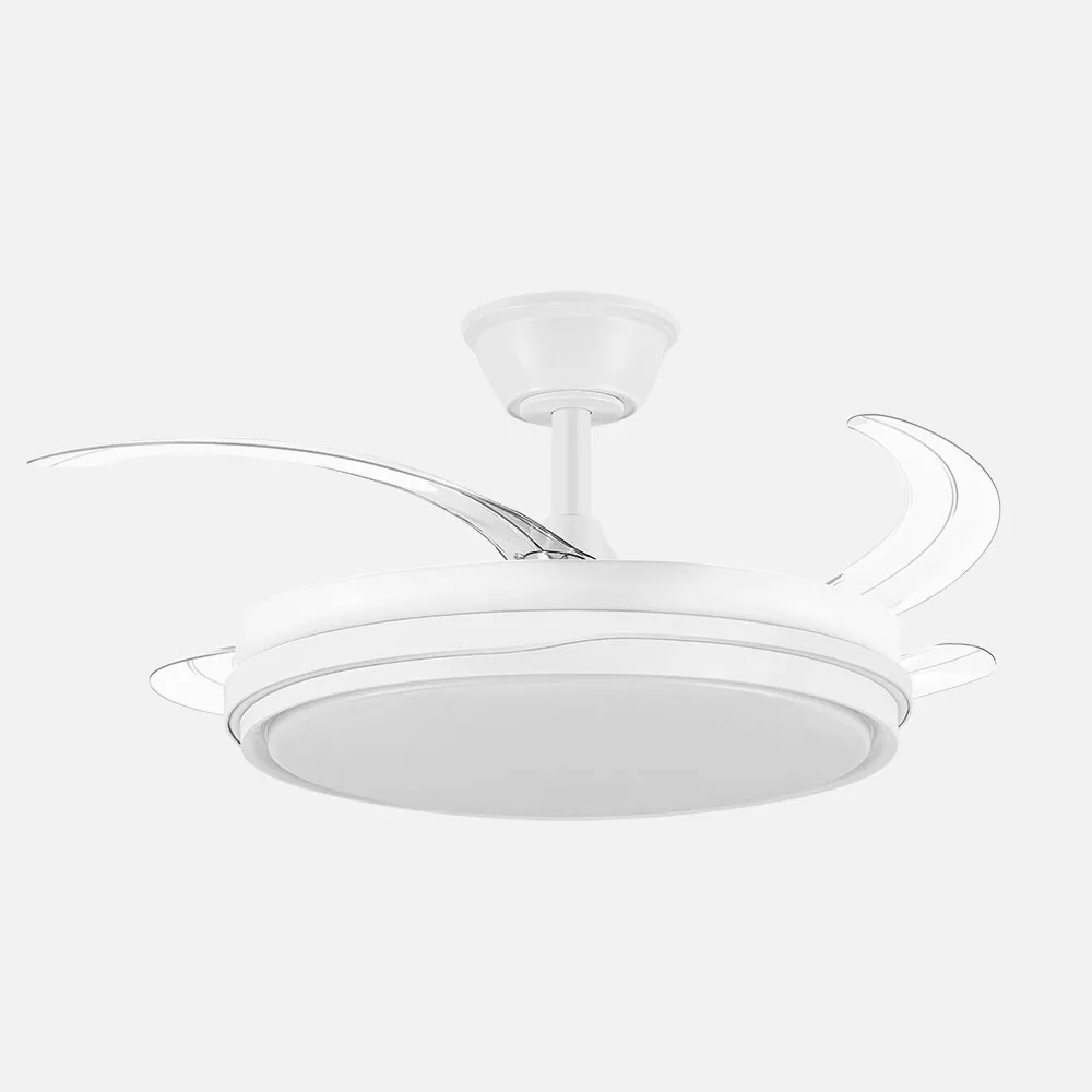 Ventilador DC Témpano Blanco 59W LED 6980Lm 106cm con Mando, Temporizador y 6 Velocidades