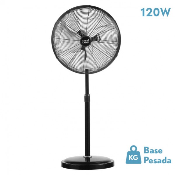 Ventilador De Pie Africo 120w Negro Regx55x55 Cm 3 Velocidades Fijo Y Rotatorio