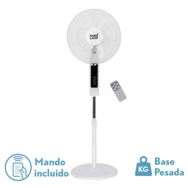 Ventilador De Pie Cacimbo Bl.3 Vel.45w.5 Aspas 43 D. C/ Remoto.temporizador 0,5h-7,5h