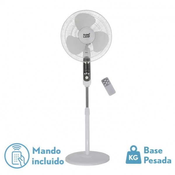 Ventilador De Pie Calma Bl.3 Vel.45w.3 Aspas 43 D C/ Remoto.temporizador 0,5h-7,5h