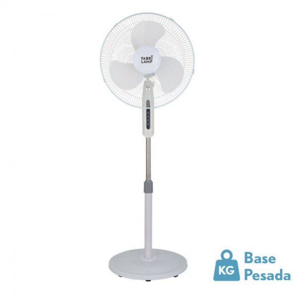 Ventilador De Pie Etesio Blanco 3 Velocides 40w Oscilante 3 Aspas blancas Regx43x40 Cm