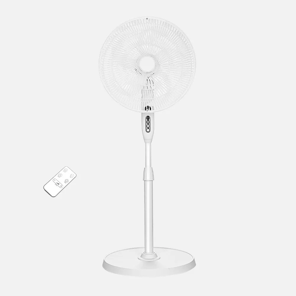 Ventilador de Pie Verdel Blanco 50W 5 Aspas con Mando, Temporizador y Altura Regulable