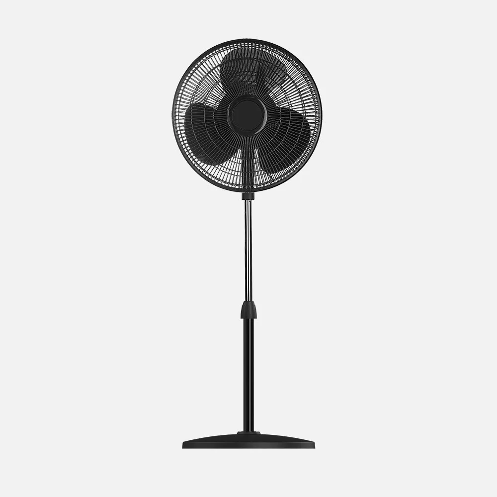 Ventilador de Pie Yamato Negro41cm 50W 3 Velocidades Oscilante y Altura Regulable