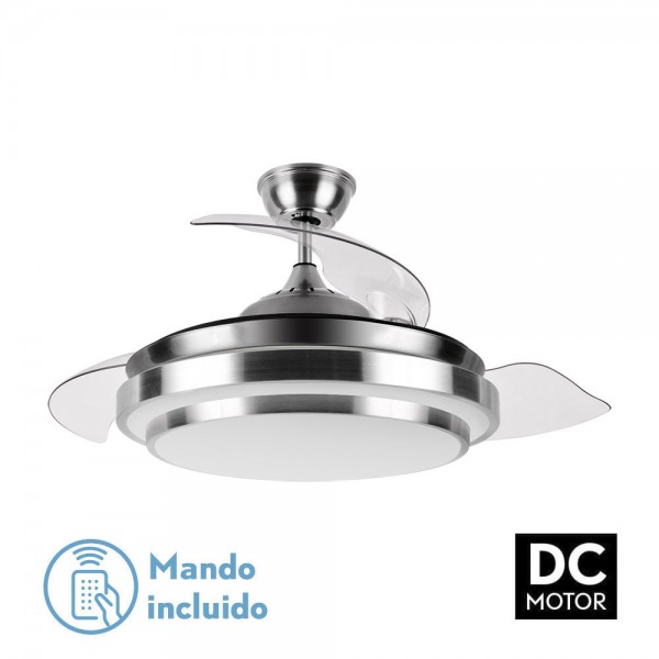 Ventilador DC Ibe 72w 6117lm Niquel 3 Asp.desp. 108d 3000-4000-6000k