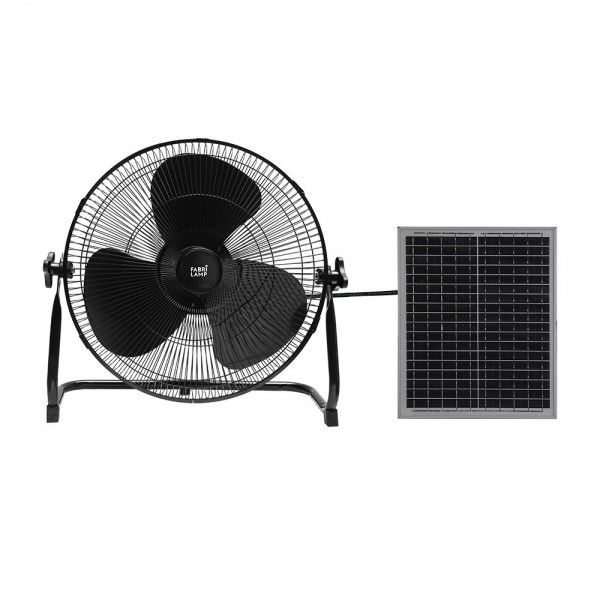 Ventilador Dc Indistrial Solar Ciclon 25w Negro 3velocidades 3asp.negras C/puerto Usb Orie