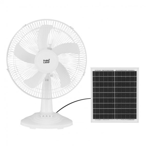 Ventilador DC Sobremesa Solar Abanico Blanco 20w 3velocidades 5 Asp.blancas 63x43x30,5cm 4